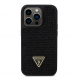 Guess Rhinestones Triangle Metal Logo Fodral till iPhone 15 Pro Svart
