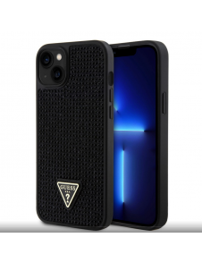 Guess Rhinestones Triangle Metal Logo Fodral till iPhone 15 Plus Svart