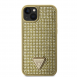 Guess Rhinestones Triangle metalllogofodral för iPhone 15 Gold