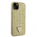 Guess Rhinestones Triangle metalllogofodral för iPhone 15 Gold