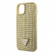 Guess Rhinestones Triangle metalllogofodral för iPhone 15 Gold