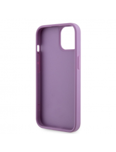 Guess Rhinestones Triangle metalllogofodral för iPhone 14 Lila