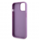 Guess Rhinestones Triangle metalllogofodral för iPhone 14 Lila