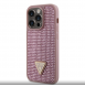 Guess Rhinestones Triangle Metal Logo Fodral till iPhone 14 Pro Pink