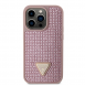 Guess Rhinestones Triangle Metal Logo Fodral till iPhone 14 Pro Pink