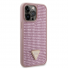Guess Rhinestones Triangle metalllogofodral för iPhone 14 Pro Max Rosa