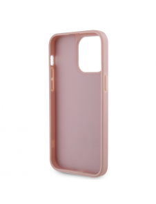 Guess Rhinestones Triangle metalllogofodral för iPhone 14 Pro Max Rosa