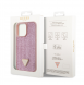 Guess Rhinestones Triangle metalllogofodral för iPhone 14 Pro Max Rosa