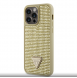 Guess Rhinestones Triangle metalllogofodral för iPhone 14 Pro Max Gold