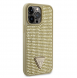 Guess Rhinestones Triangle metalllogofodral för iPhone 14 Pro Max Gold