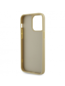 Guess Rhinestones Triangle metalllogofodral för iPhone 14 Pro Max Gold