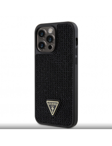 Guess Rhinestones Triangle Metal Logo Fodral till iPhone 14 Pro Max Svart