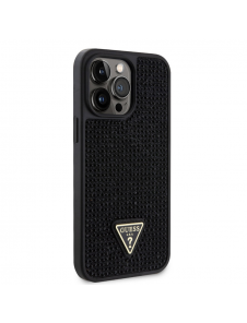 Guess Rhinestones Triangle Metal Logo Fodral till iPhone 14 Pro Max Svart