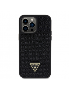 Guess Rhinestones Triangle Metal Logo Fodral till iPhone 14 Pro Max Svart