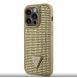 Guess Rhinestones Triangle Metal Logo Fodral för iPhone 14 Pro Gold