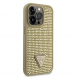 Guess Rhinestones Triangle Metal Logo Fodral för iPhone 14 Pro Gold