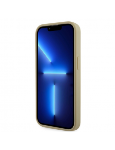 Guess Rhinestones Triangle Metal Logo Fodral för iPhone 14 Pro Gold