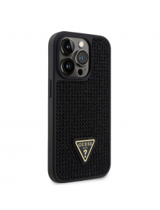 Guess Rhinestones Triangle Metal Logo Fodral till iPhone 14 Pro Svart