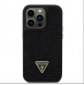 Guess Rhinestones Triangle Metal Logo Fodral till iPhone 14 Pro Svart