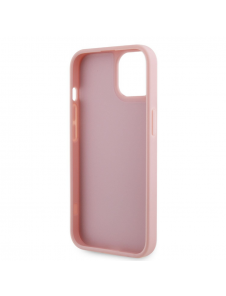 Guess Rhinestones Triangle metalllogofodral för iPhone 14 Rosa