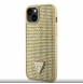 Guess Rhinestones Triangle metalllogofodral för iPhone 14 Gold