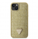 Guess Rhinestones Triangle metalllogofodral för iPhone 14 Gold