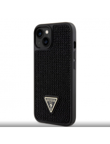 Guess Rhinestones Triangle Metal Logo Fodral till iPhone 14 Svart