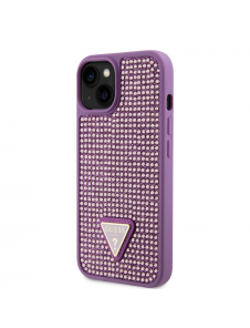 Guess Rhinestones Triangle Metal Logo Fodral för iPhone 13 Lila