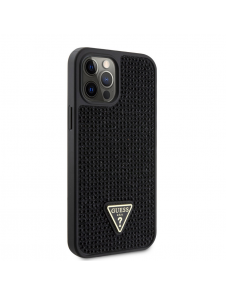 Guess Rhinestones Triangle Metal Logo Fodral till iPhone 12/12 Pro Svart