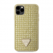 Guess Rhinestones Triangle Metal Logo Fodral iPhone 11 Pro Max Gold