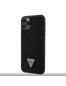 Guess Rhinestones Triangle Metal Logo Fodral iPhone 11 Pro Max Svart