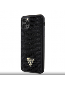 Guess Rhinestones Triangle Metal Logo Fodral iPhone 11 Pro Max Svart