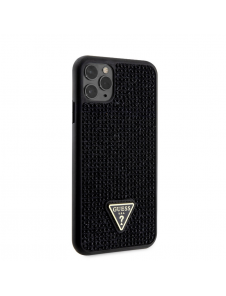 Guess Rhinestones Triangle Metal Logo Fodral iPhone 11 Pro Max Svart