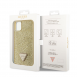 Guess Rhinestones Triangle Metal Logo-fodral för iPhone 11 Pro Gold