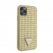 Guess Rhinestones Triangle Metal Logo-fodral för iPhone 11 Pro Gold