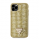 Guess Rhinestones Triangle Metal Logo-fodral för iPhone 11 Pro Gold