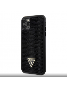 Guess Rhinestones Triangle Metal Logo Fodral för iPhone 11 Pro Svart