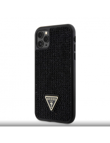 Guess Rhinestones Triangle Metal Logo Fodral för iPhone 11 Pro Svart