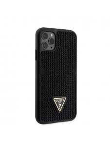 Guess Rhinestones Triangle Metal Logo Fodral för iPhone 11 Pro Svart