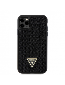 Guess Rhinestones Triangle Metal Logo Fodral för iPhone 11 Pro Svart