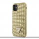Guess Rhinestones Triangle metalllogofodral för iPhone 11 Gold