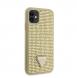 Guess Rhinestones Triangle metalllogofodral för iPhone 11 Gold