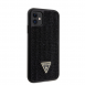 Guess Rhinestones Triangle metalllogofodral för iPhone 11 Svart