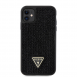 Guess Rhinestones Triangle metalllogofodral för iPhone 11 Svart