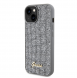 Guess PU Square Mirror Script Logo Fodral till iPhone 15 Silver