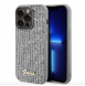 Guess PU Square Mirror Script Logo Fodral för iPhone 15 Pro Silver