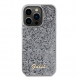Guess PU Square Mirror Script Logo Fodral för iPhone 15 Pro Silver