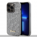 Guess PU Square Mirror Script Logo Fodral för iPhone 15 Pro Max Silver
