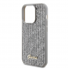 Guess PU Square Mirror Script Logo Fodral för iPhone 15 Pro Max Silver