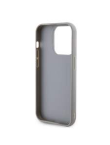 Guess PU Square Mirror Script Logo Fodral för iPhone 15 Pro Max Silver